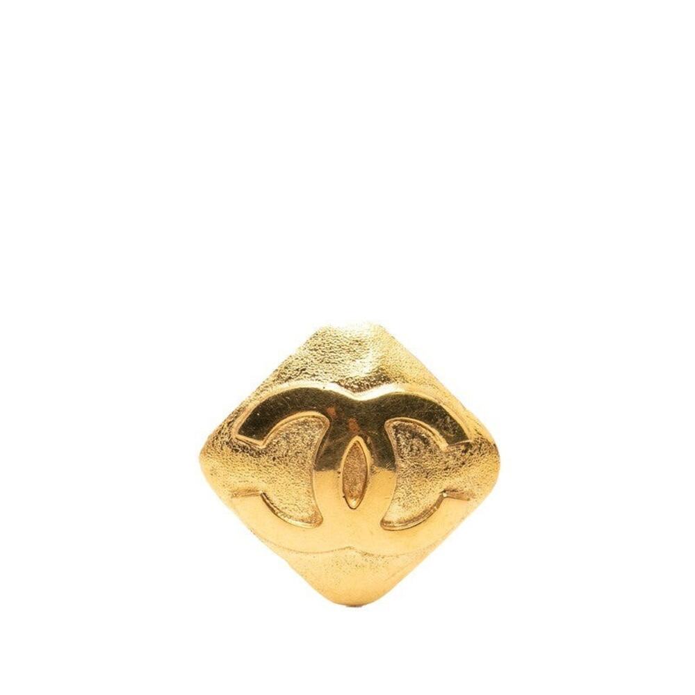 Chanel CC Logo Square Pin Brooch Gold Plated